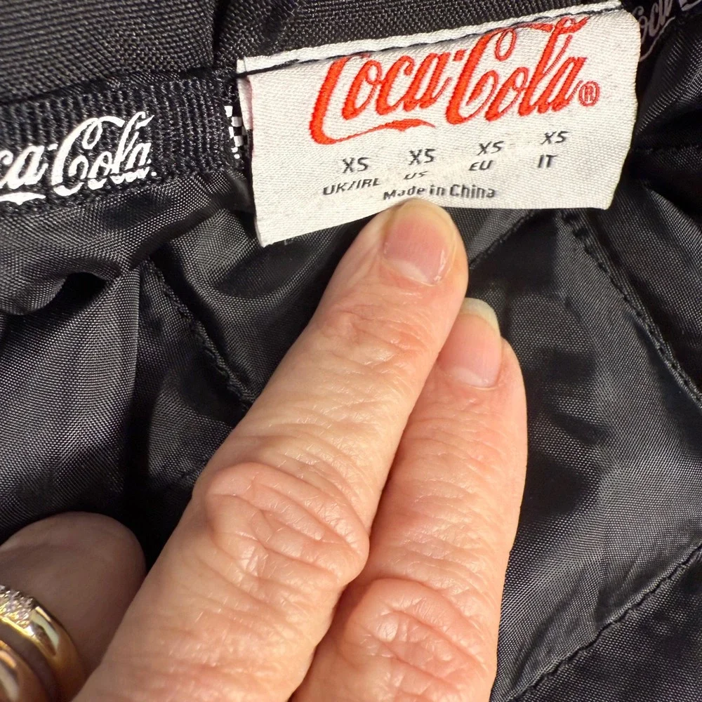 Coca-Cola XS Racing Jacket Y2K Motorsports NASCAR Checkered Logo‎ Racingcore